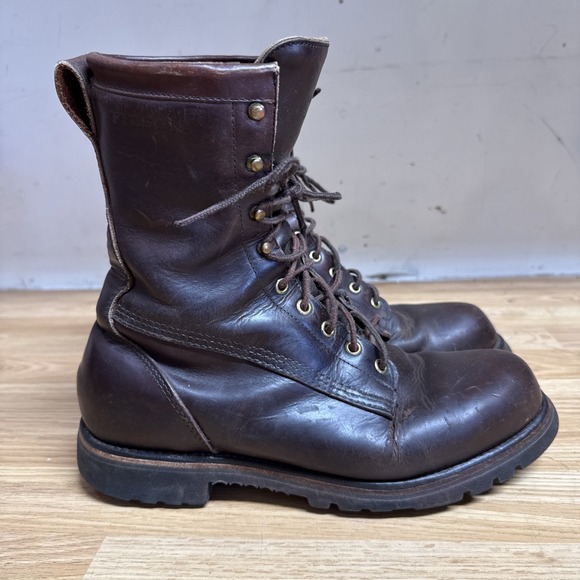 Filson Highlander Brown Leather Boots Men's Size 9D Vibram Sole Made in USA